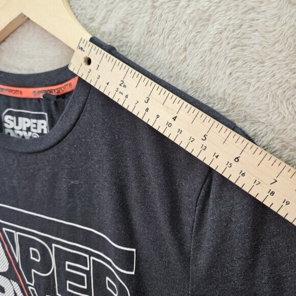 Superdry Sport Spell Out Logo Tee Mens Sz L Black Short Sleeve Graphic T-Shirt - Picture 6 of 10